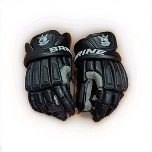 Brine King Elite lacrosse goalie gloves size M Black glove lax